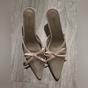 Lemon Women's Blush Pink Bow Mules